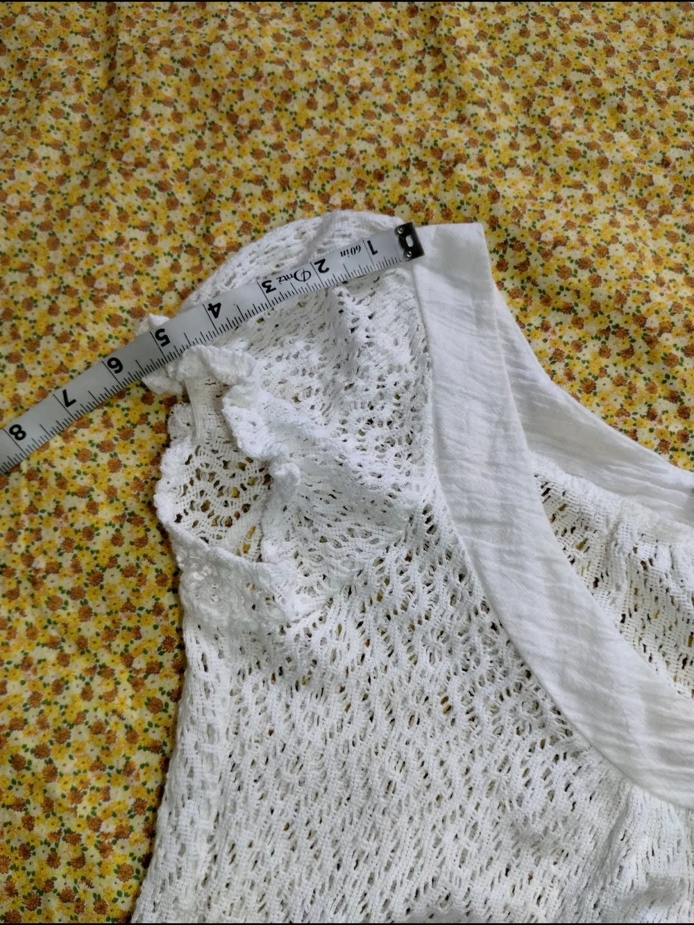 White Lace Tunic Top - Women's Lightweight Scoop Neck - Picture 5 of 8